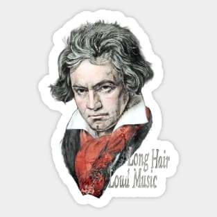 Beethoven - Long Hair, Loud Music Sticker